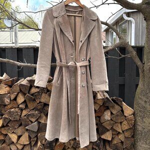Vintage suede single-breasted trench coat